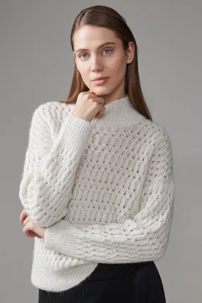 Alpaca wool sweater with lurex and sequins