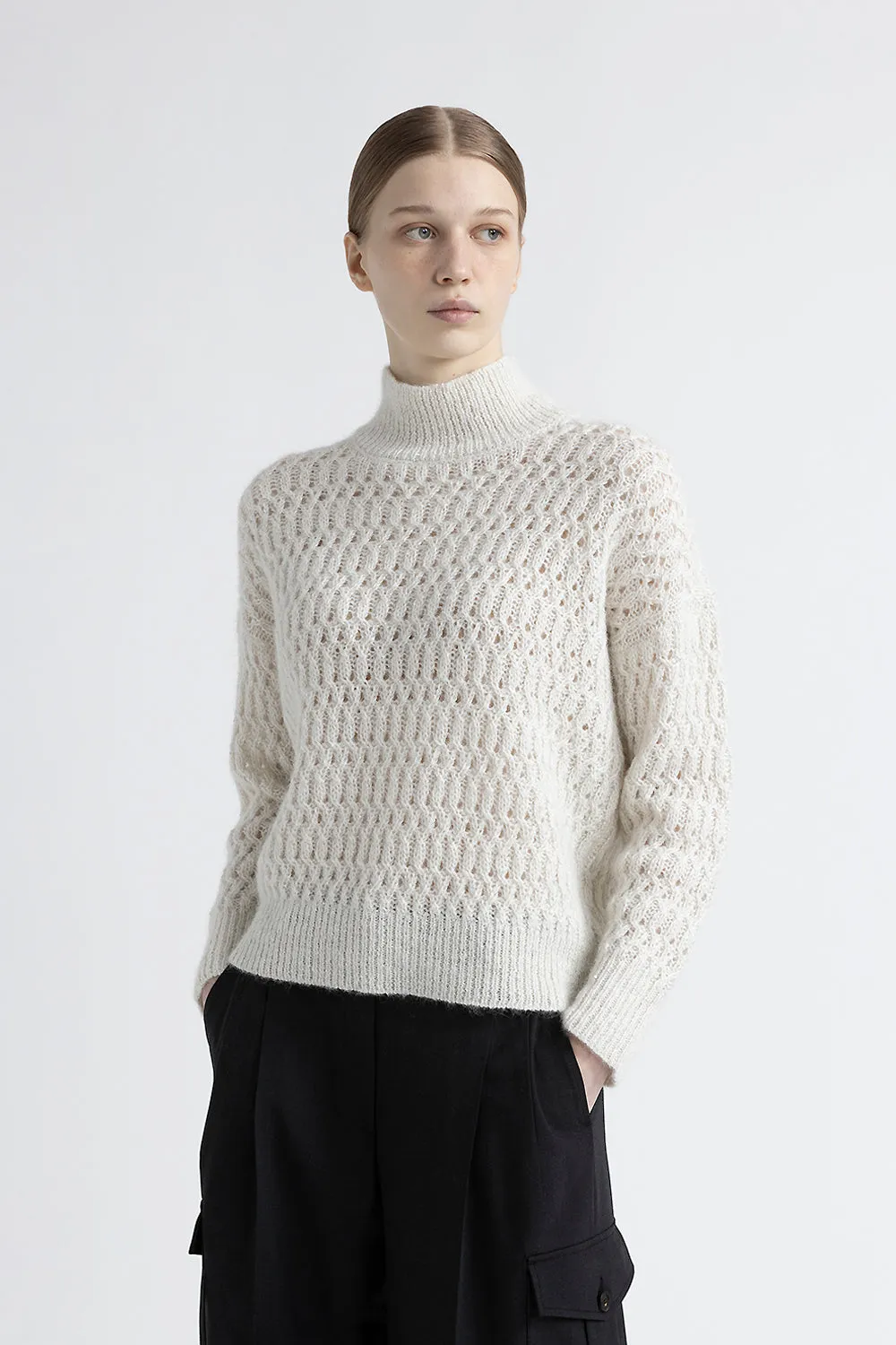 Alpaca wool sweater with lurex and sequins