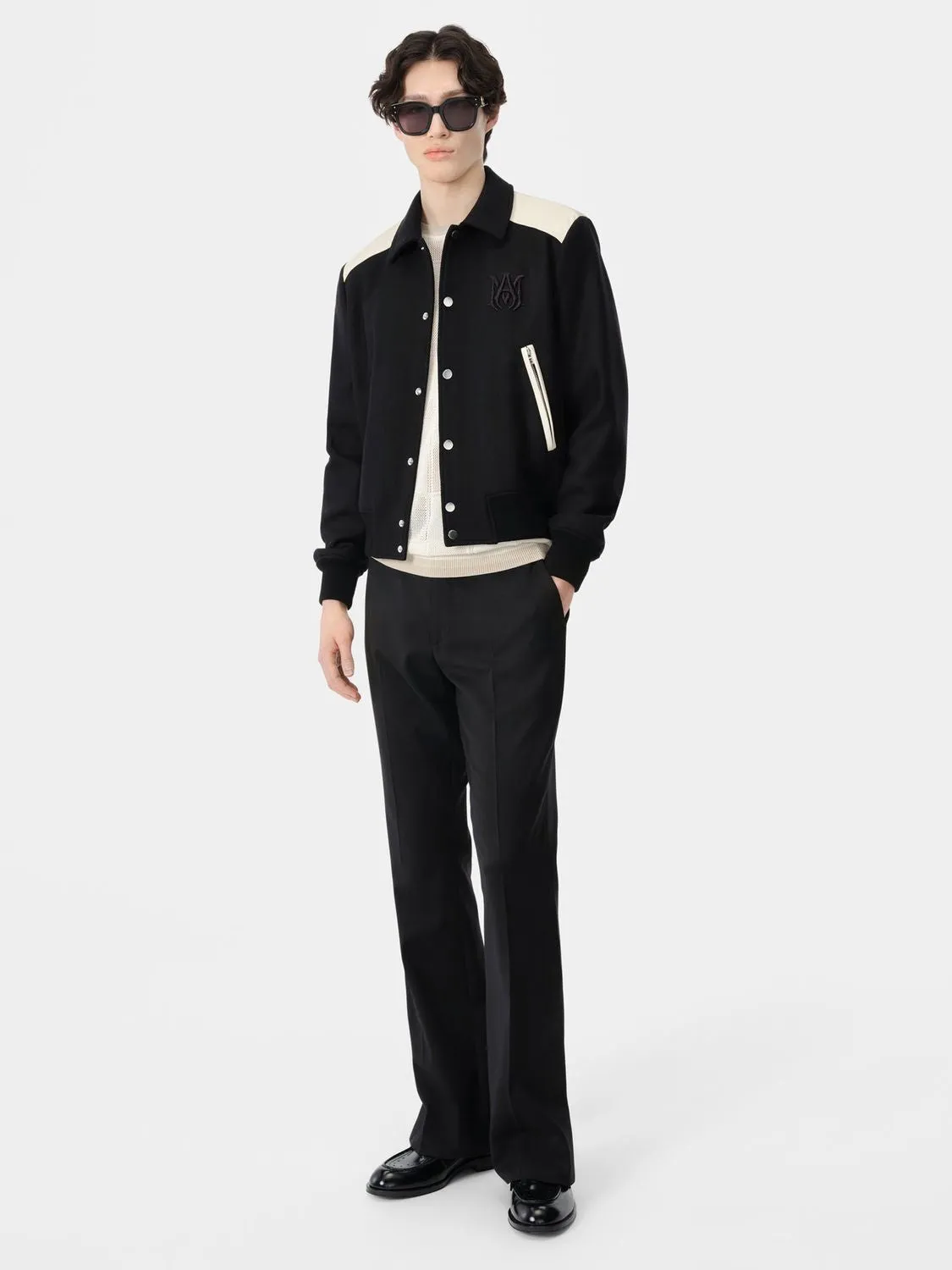 AMIRI Men's Black Wool Blend Western Jacket for FW24