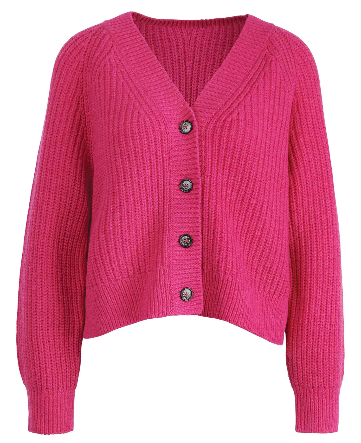 Barbour Bracken Cardigan In Pink Dahlia LKN1435