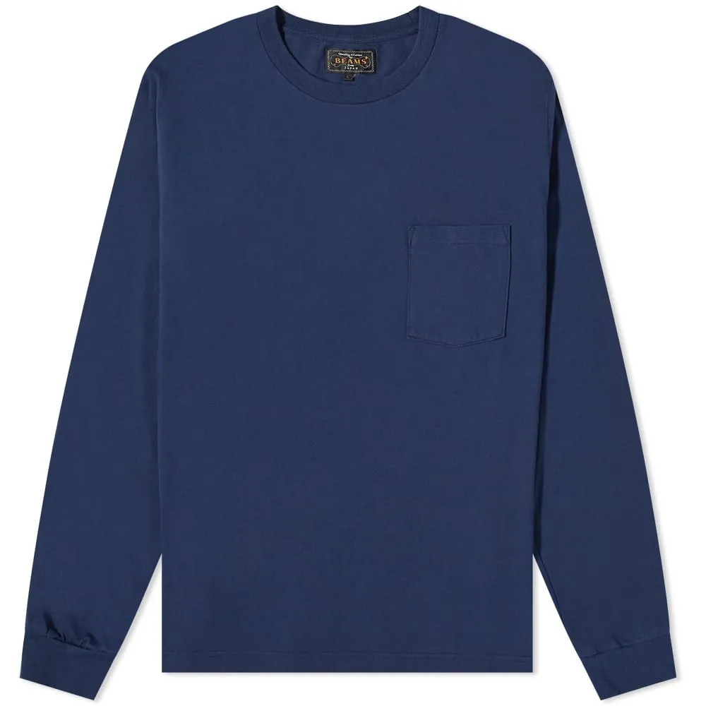 Beams Plus Long Sleeve Pocket T-ShirtNavy