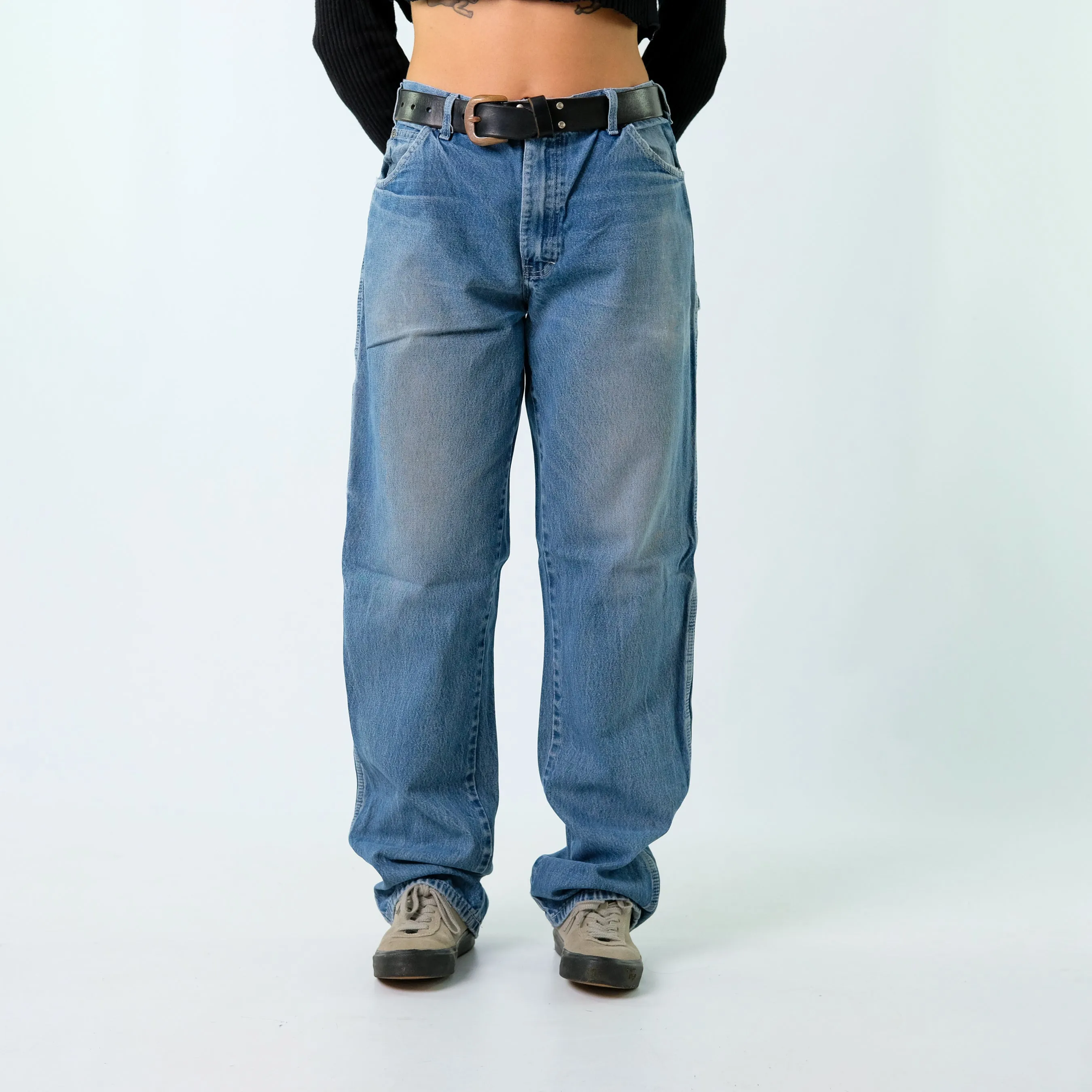 Blue 90s Dickies Denim Carpenter Baggy Jeans Pants (36x35)