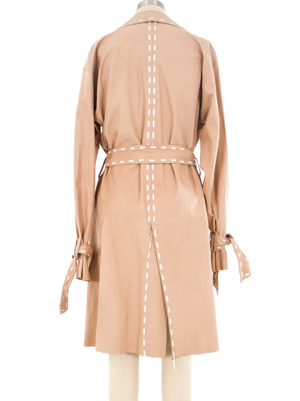 Blush Leather Trench Coat