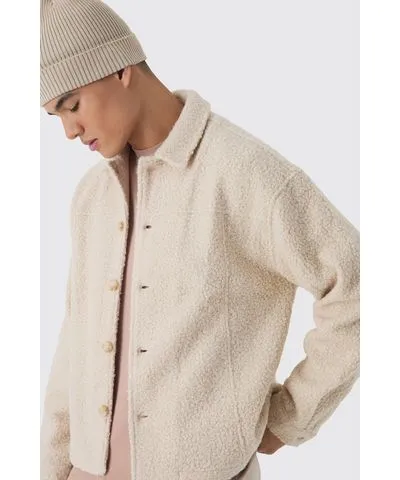 boohooMAN Mens Heavyweight Oversized Boucle Overshirt