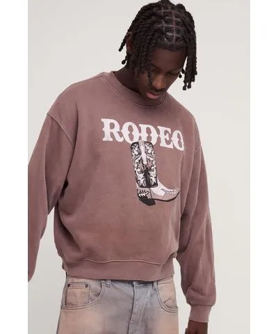 boohooMAN Mens Oversized Boxy Washed Rodeo Graphic Sweatshirt