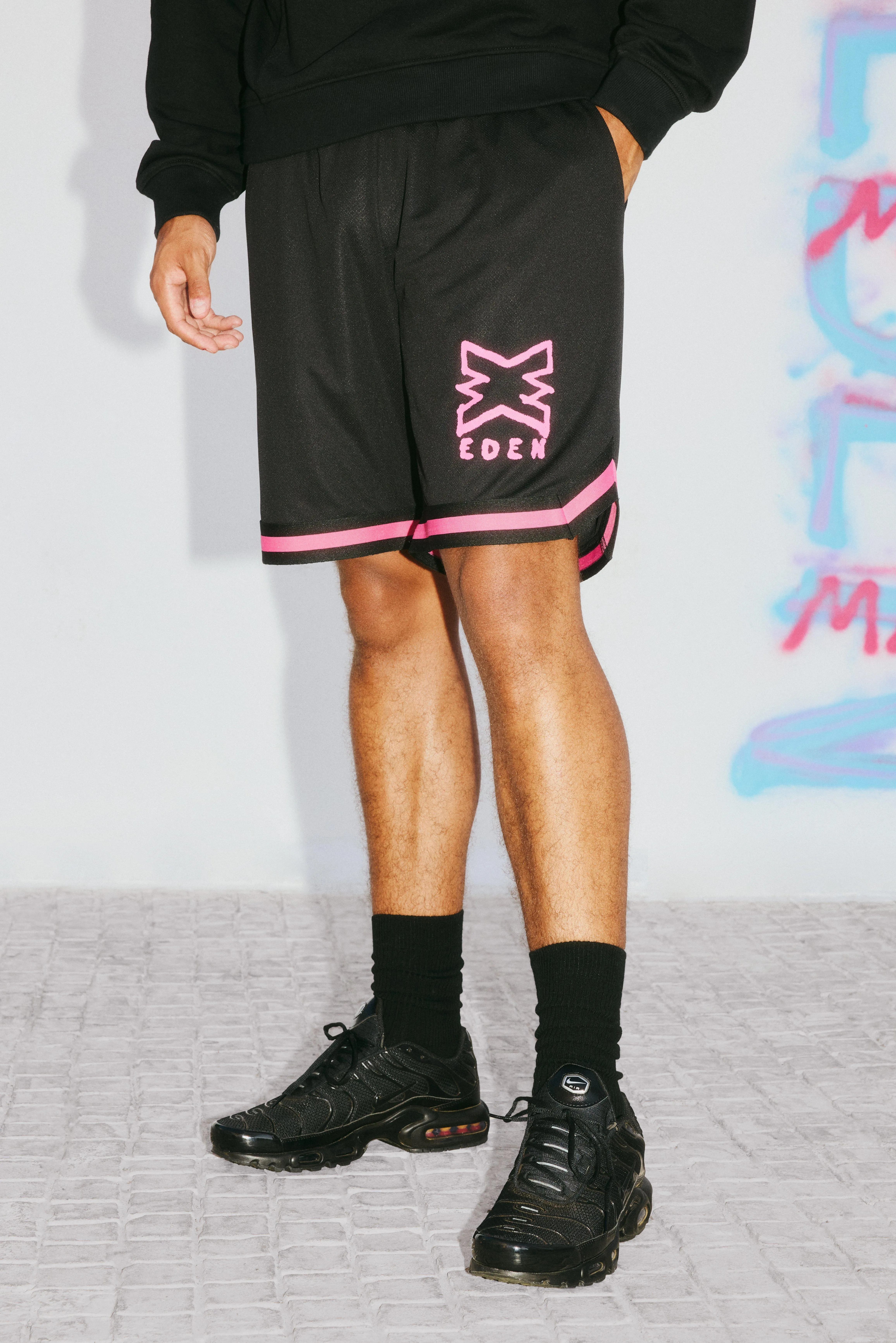 boohooMAN x EDEN Ibiza Toggle Detail Basketball Short | boohooMAN UK