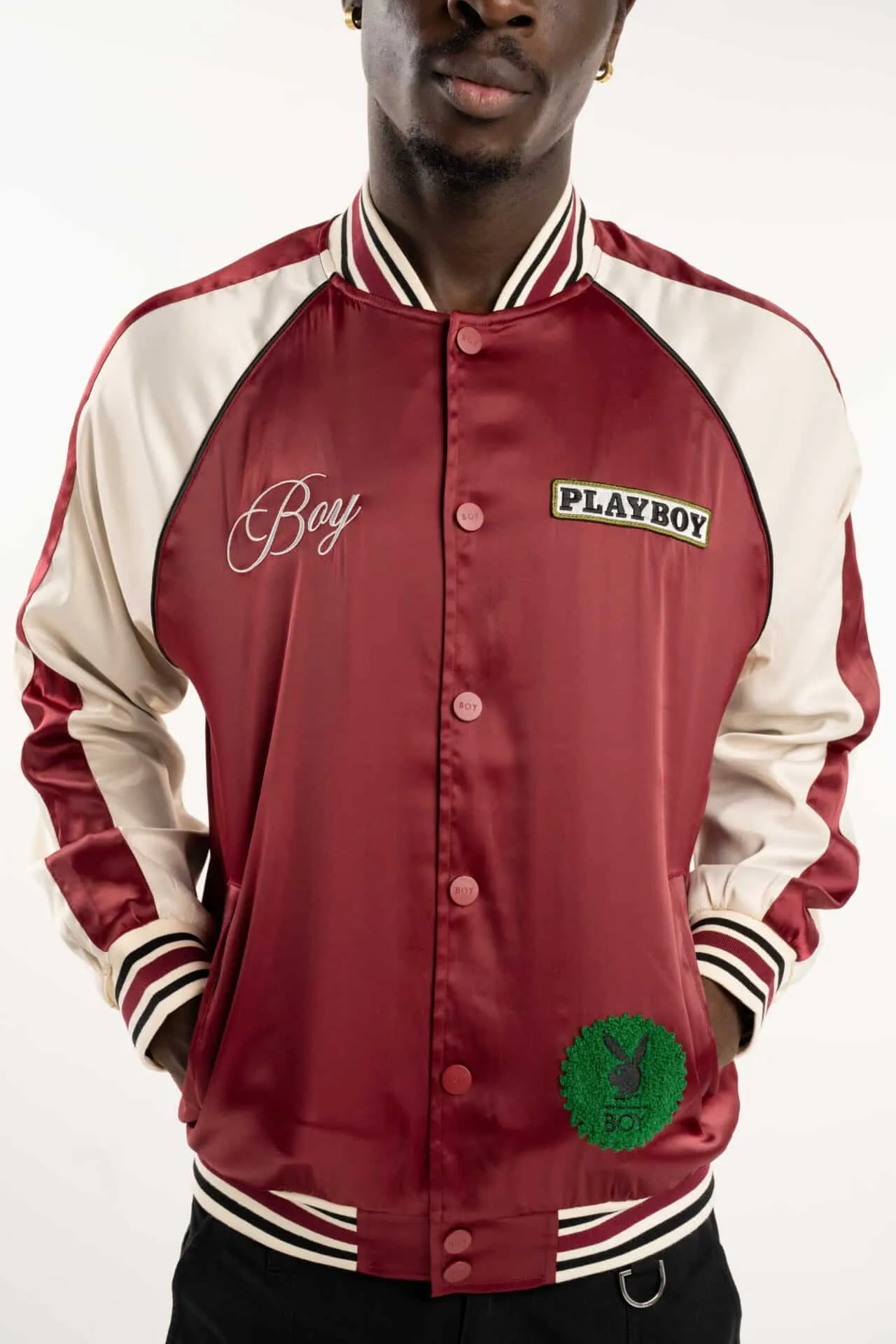 BOY London Playboy X BOY Souvenir Jacket Port & Off White