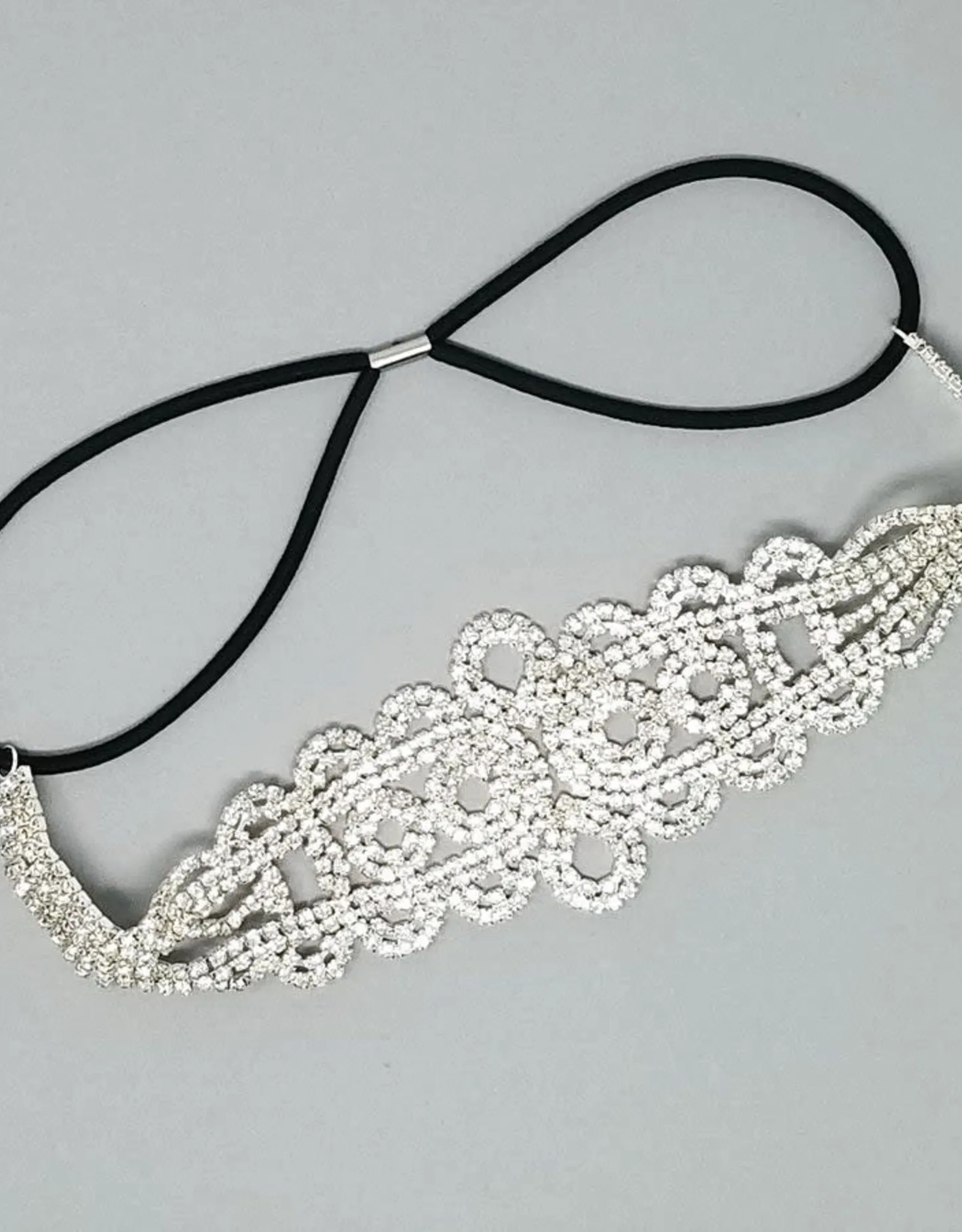   Bridal Crystal Pave Elastic Headband