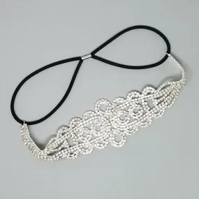   Bridal Crystal Pave Elastic Headband