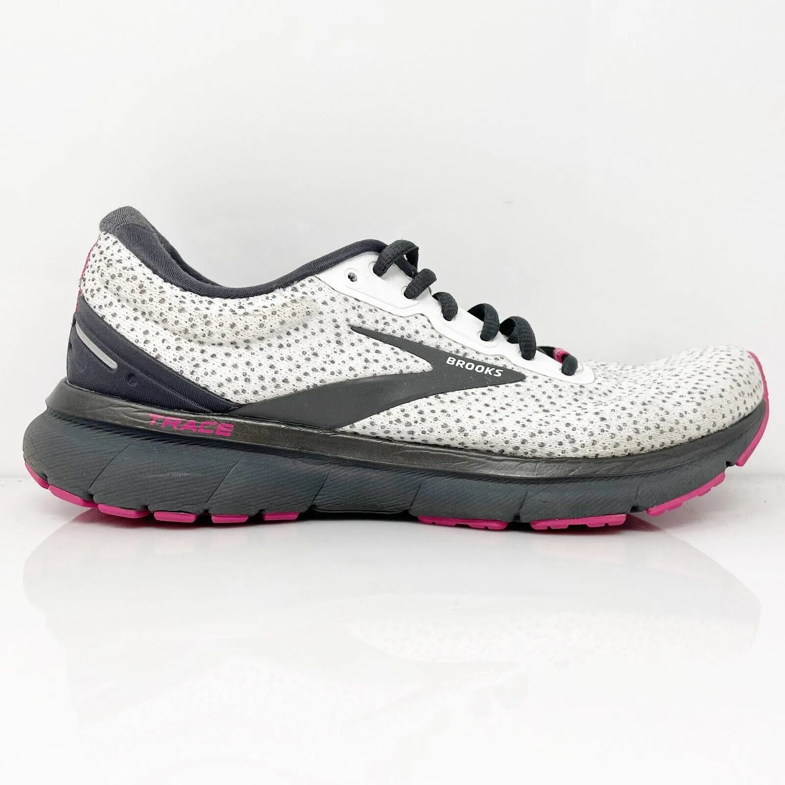 Brooks Womens Trace 1203511B057 White Running Shoes Sneakers Size 8.5 B