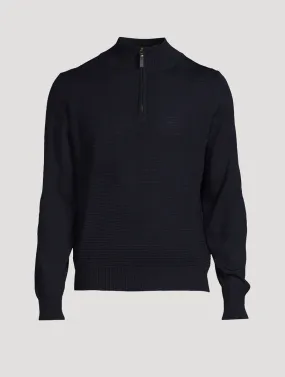 CANALI Wool Quarter-Zip Sweater