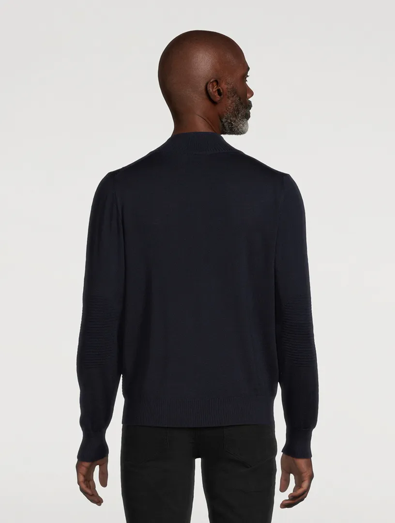 CANALI Wool Quarter-Zip Sweater