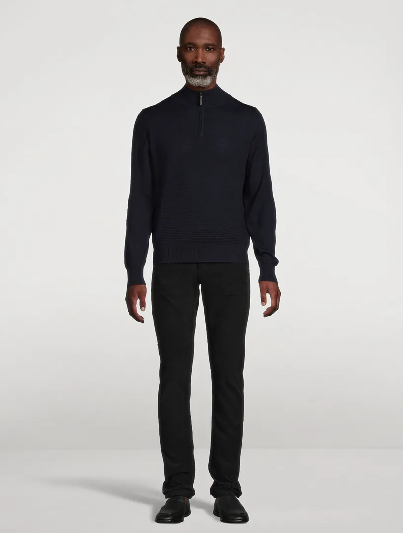 CANALI Wool Quarter-Zip Sweater