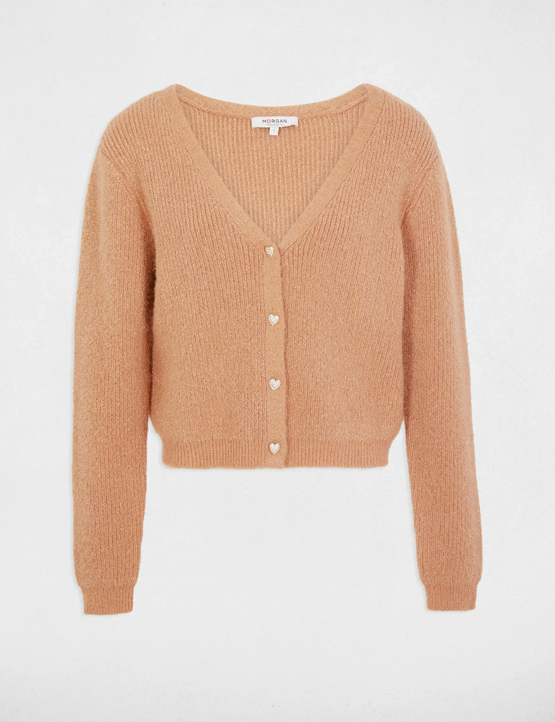 Cardigan with V-neck camel women