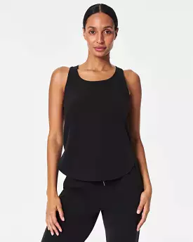 Casual Fridays Curved Hem Tank-Very Black