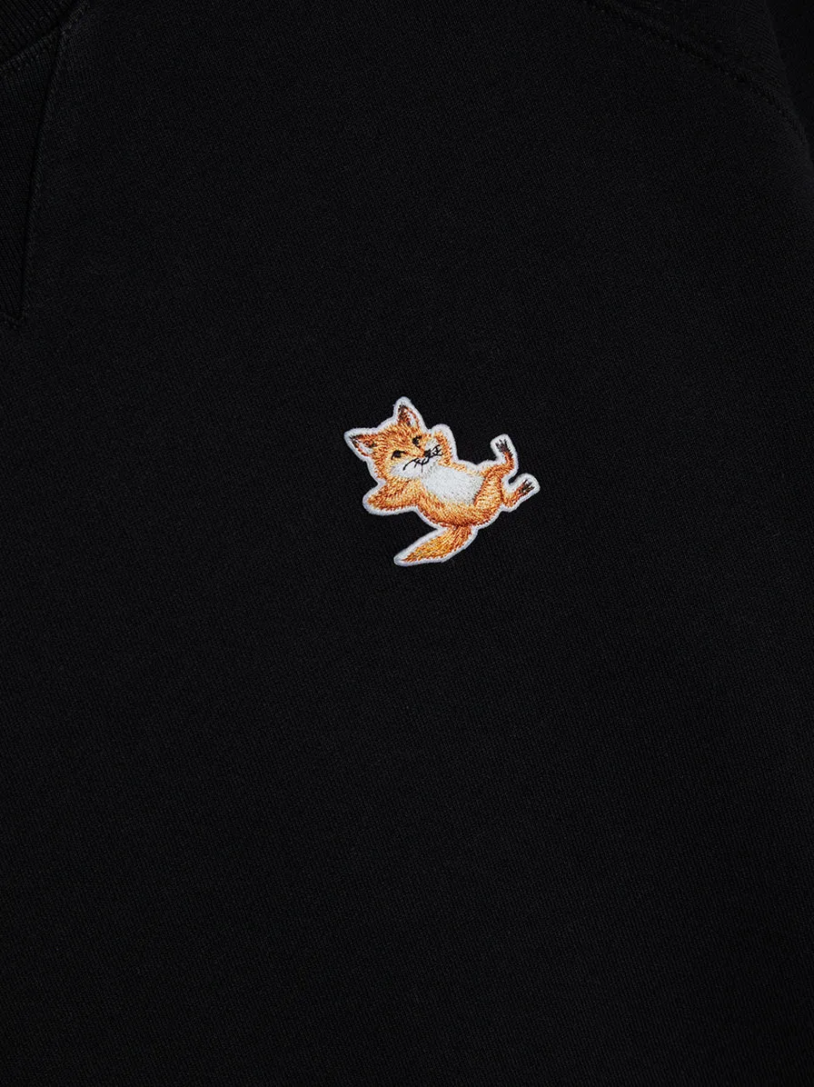 Chillax Fox Patch Classic Sweatshirt, Black