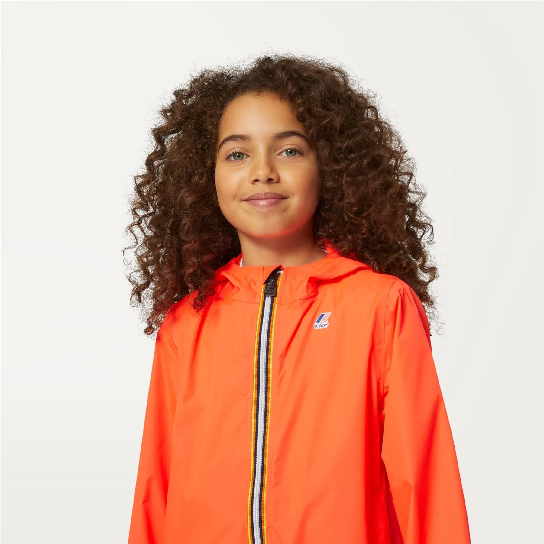 Claude - Kids Packable Full Zip Waterproof Rain Jacket in Red Papavero