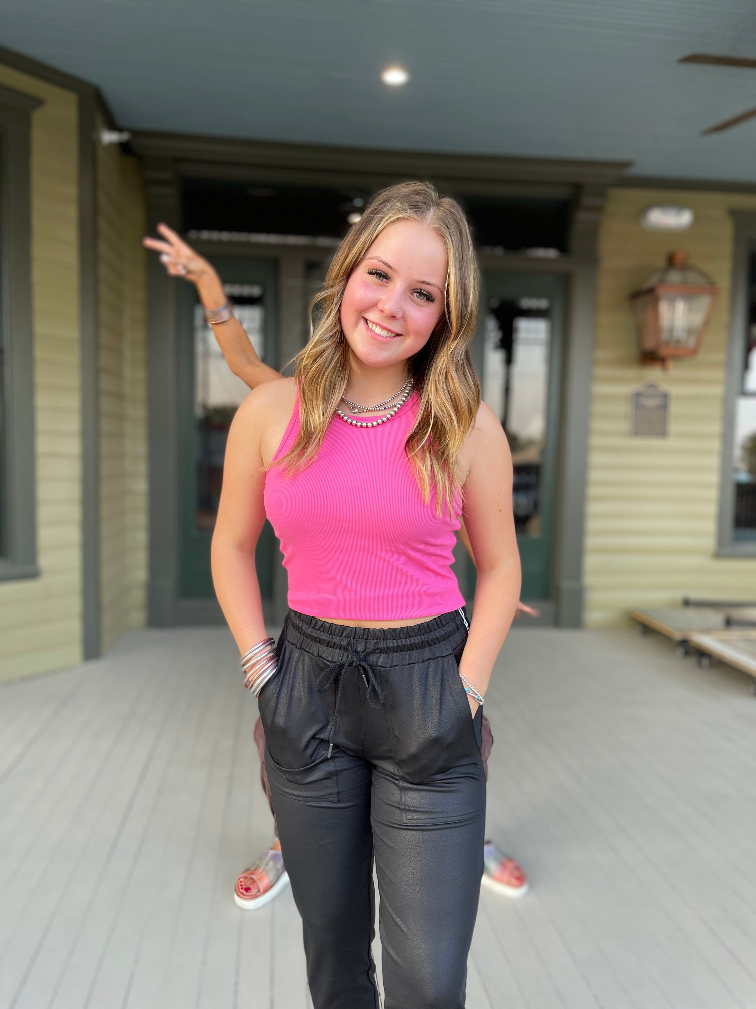 Color Block Crop Tank