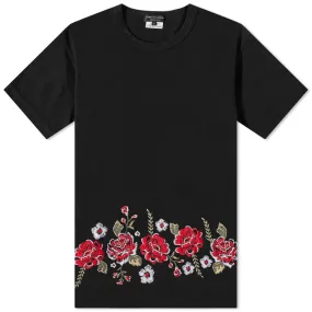 Comme Des Garçons Homme Plus Hem Roses Embroidery T-ShirtBlack