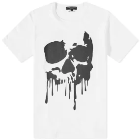 Comme Des Garçons Homme Plus Melting Skull Negative Print TeWhite