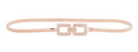 Double Square Stretch Belt in Gold