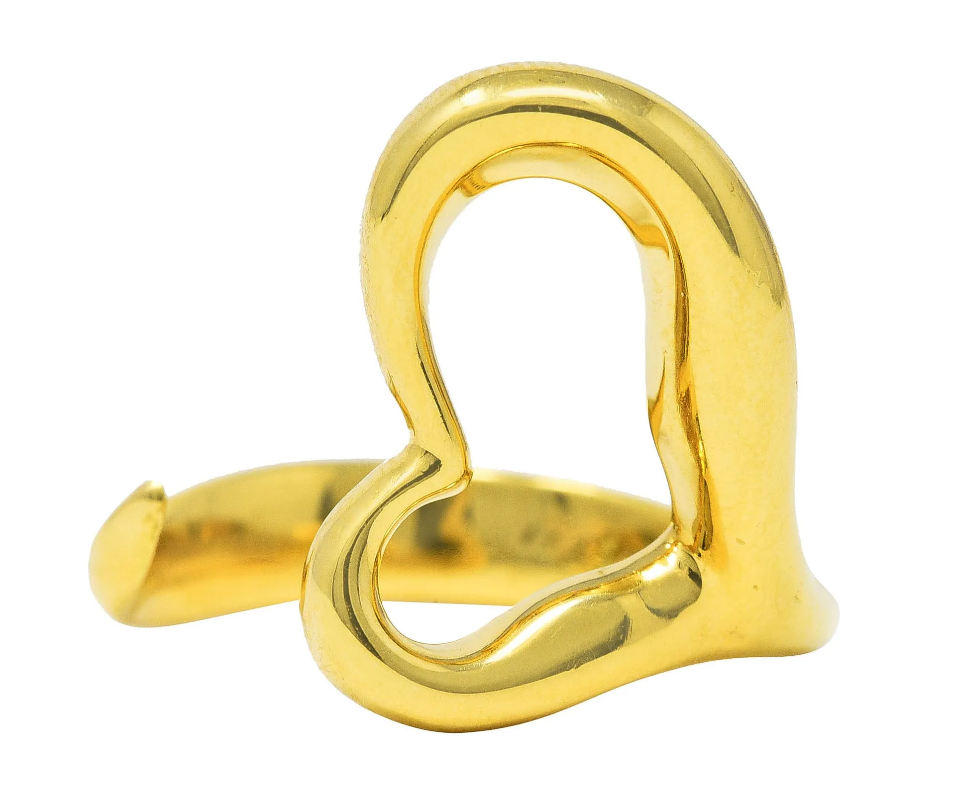 Elsa Peretti Tiffany & Co. 18 Karat Yellow Gold Open Heart Vintage Ring