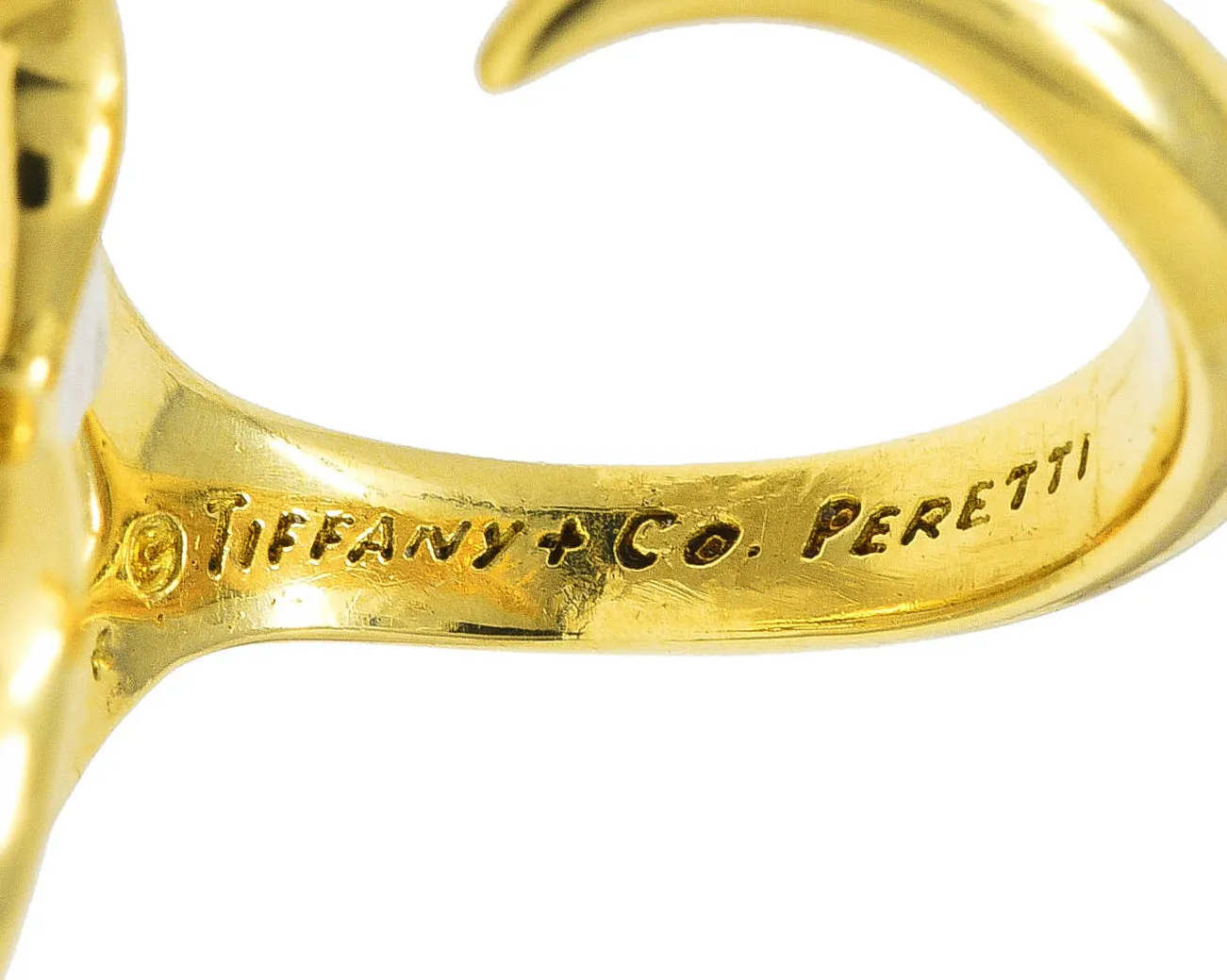 Elsa Peretti Tiffany & Co. 18 Karat Yellow Gold Open Heart Vintage Ring