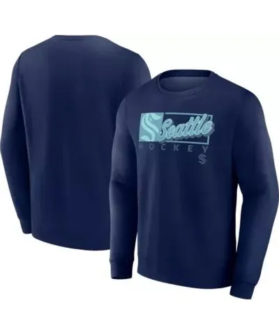 Fanatics Men's NHL Fanatics Deep Sea Seattle Kraken Focus Fleece Pullover Sweatshirt