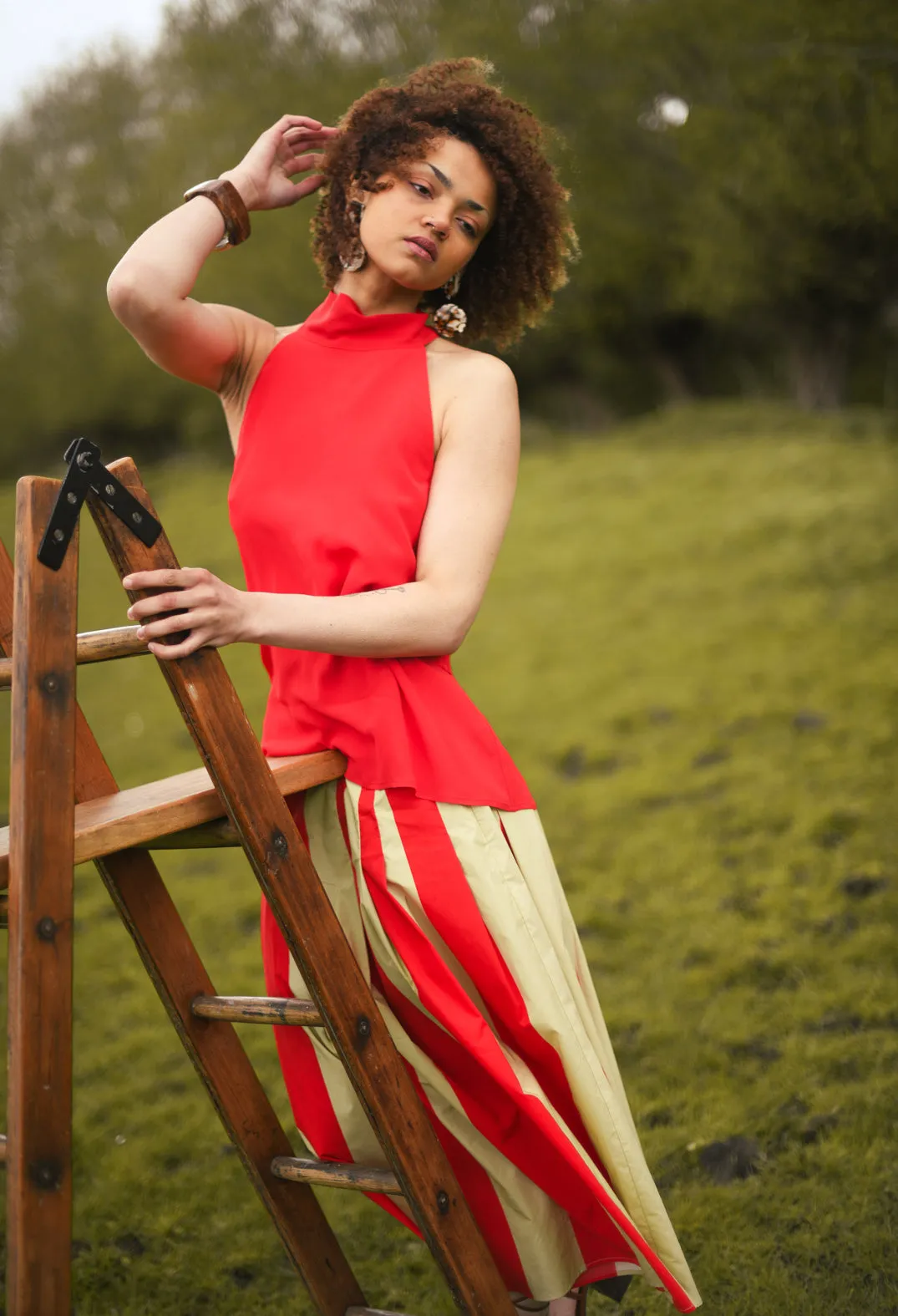 Flounce Top in Red