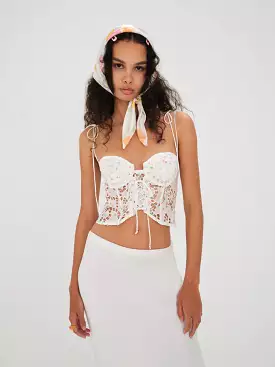 For Love & Lemons - Kyra Crop Top - White