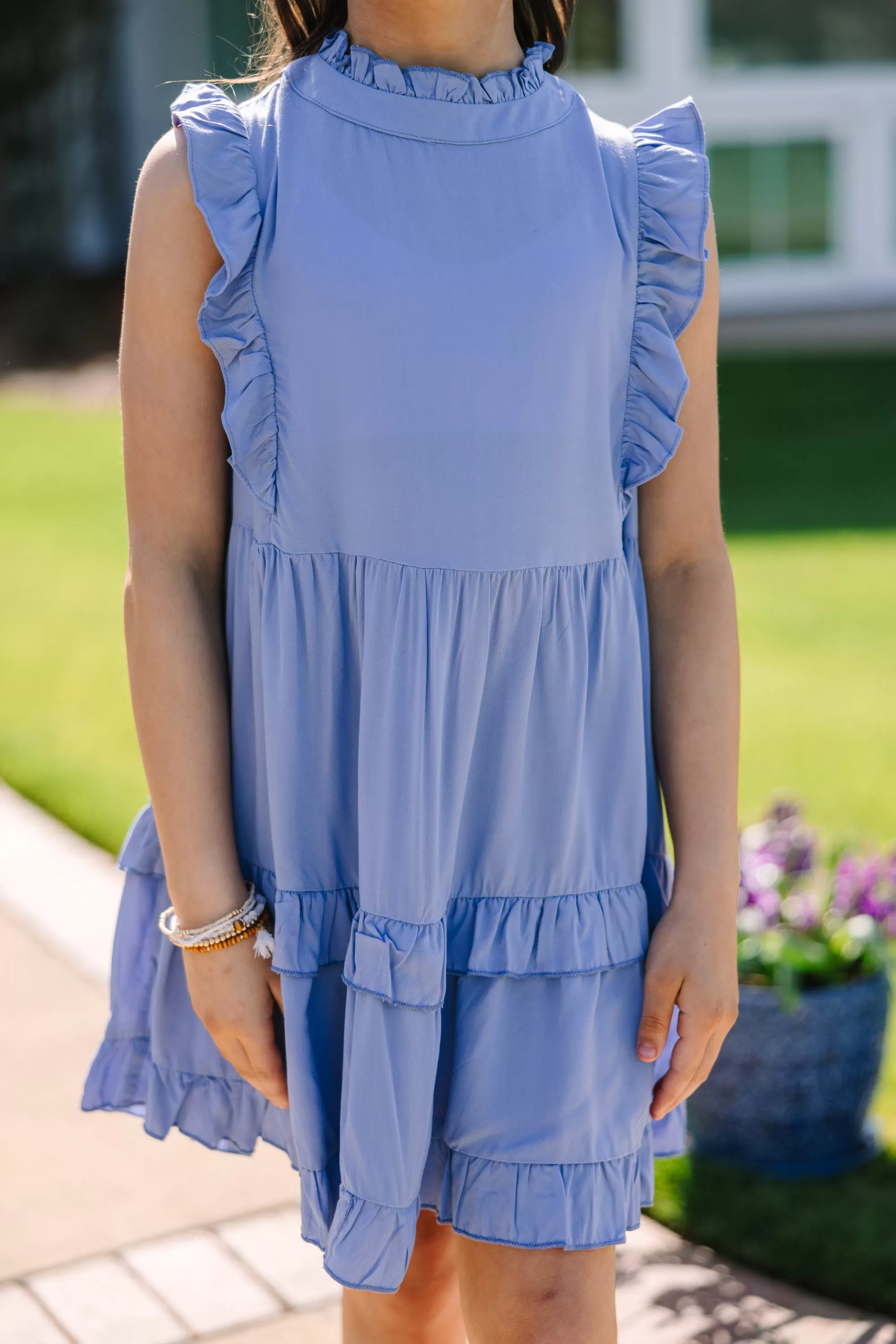 Girls: Kept Promises Denim Blue Babydoll Dress