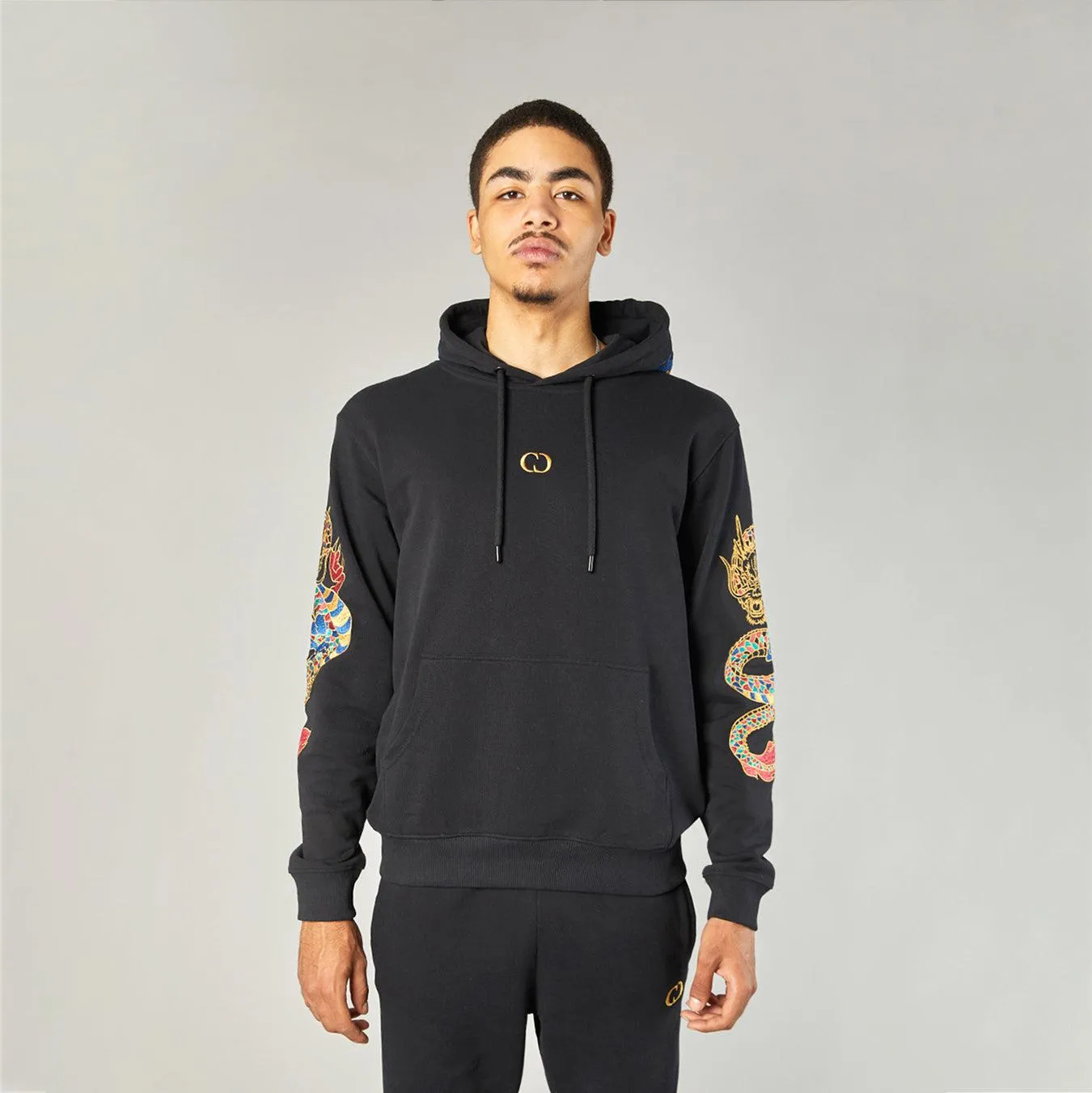 GOLD DRAGON EMBROIDERY HOODIE