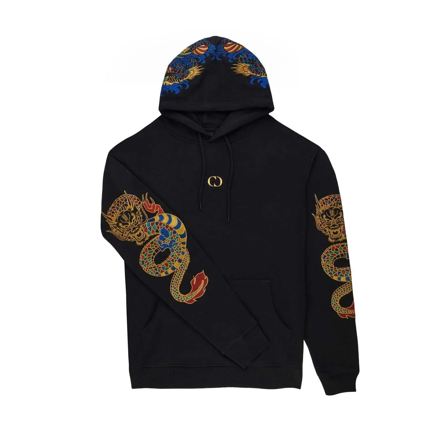 GOLD DRAGON EMBROIDERY HOODIE