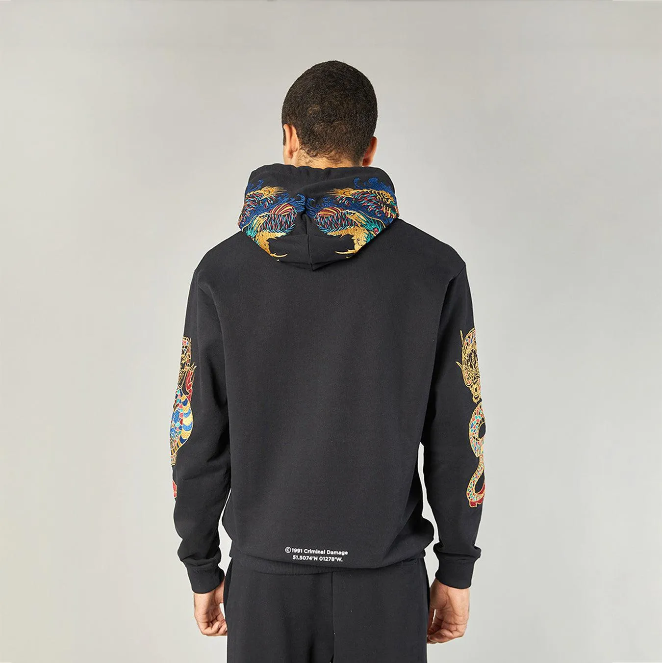 GOLD DRAGON EMBROIDERY HOODIE