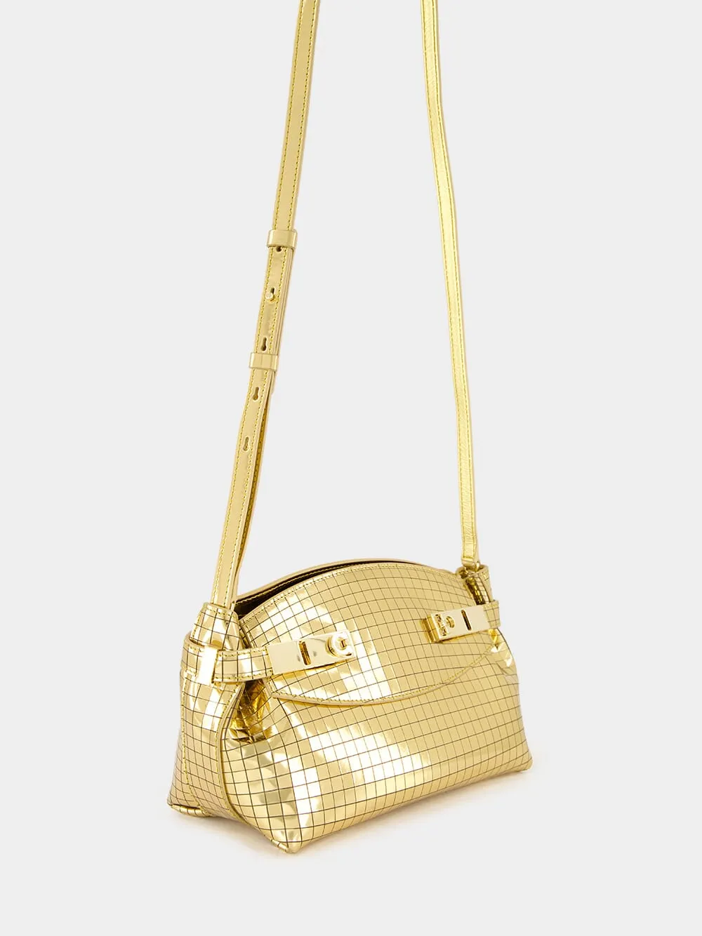 Gold Miror Hug Soft Crossbody Bag