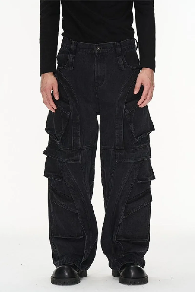 Heavy Washed Cargo Jeans