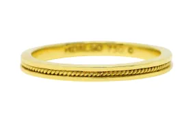 Hidalgo Vintage 18 Karat Yellow Gold Rope Band Stack Ring