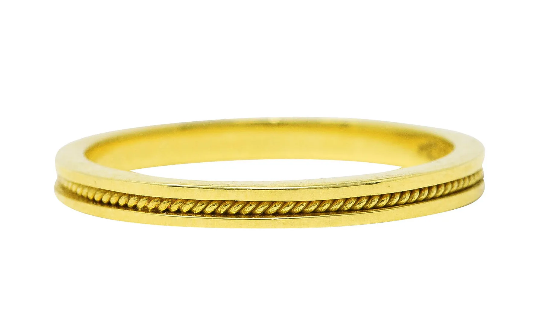 Hidalgo Vintage 18 Karat Yellow Gold Rope Band Stack Ring