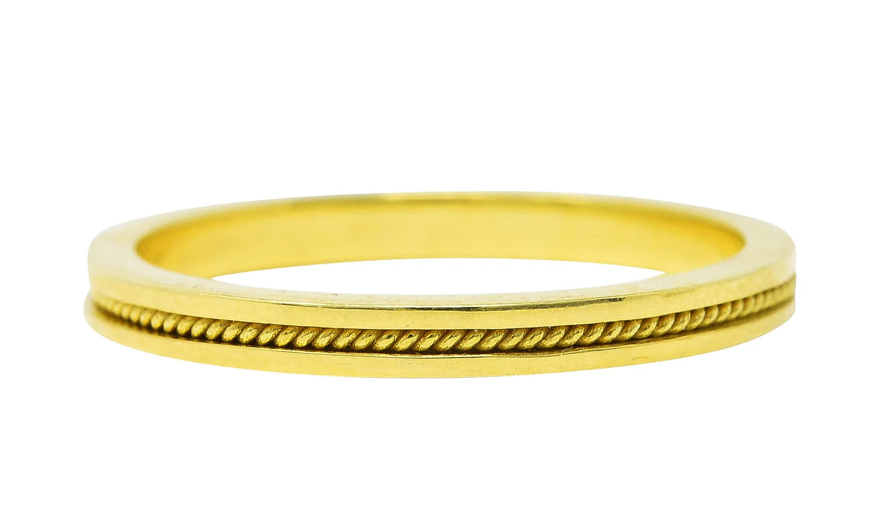 Hidalgo Vintage 18 Karat Yellow Gold Rope Band Stack Ring