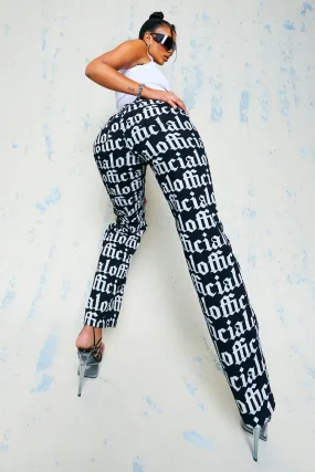 High Waist Printed Boyfriend Jeans