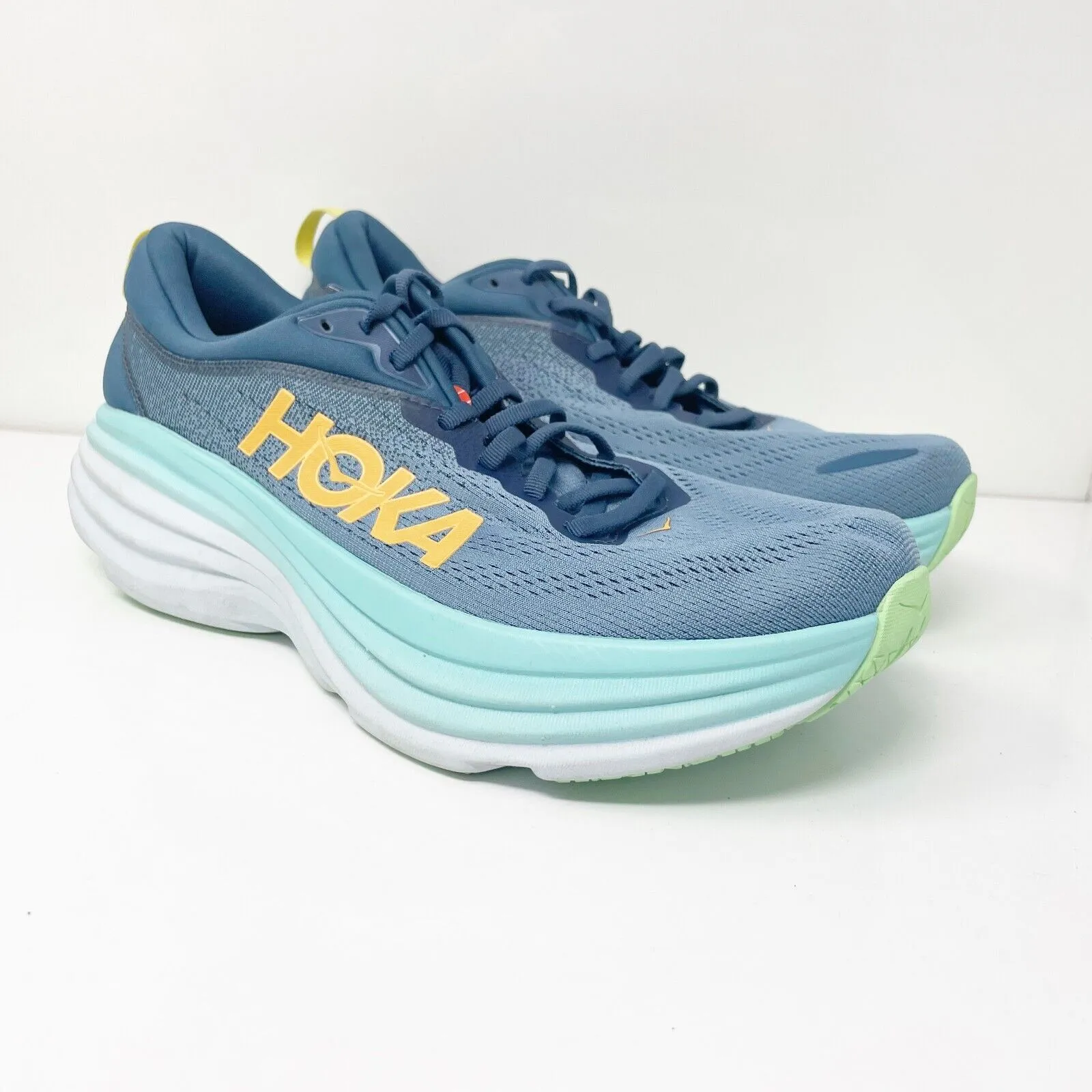 Hoka One One Mens Bondi 8 1123202 RHD Blue Running Shoes Sneakers Size 11 D