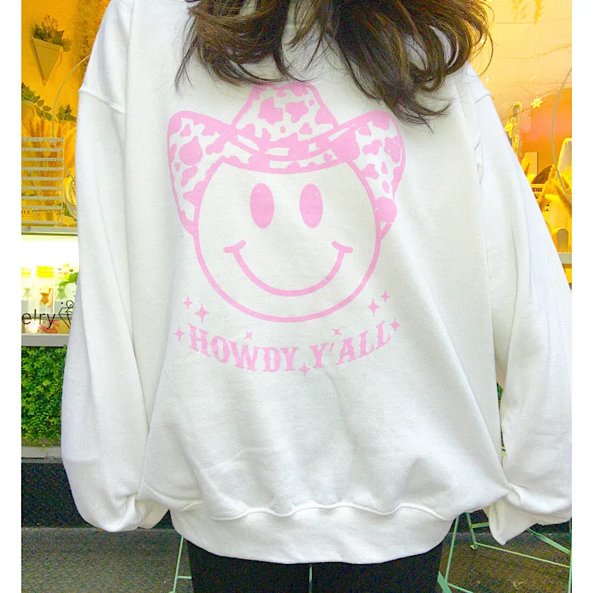 Howdy Y’all Retro Gradient Crewneck Sweatshirt