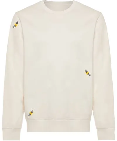 Ingmarson Neutrals Bee Embroidered Sweatshirt Ecru Men