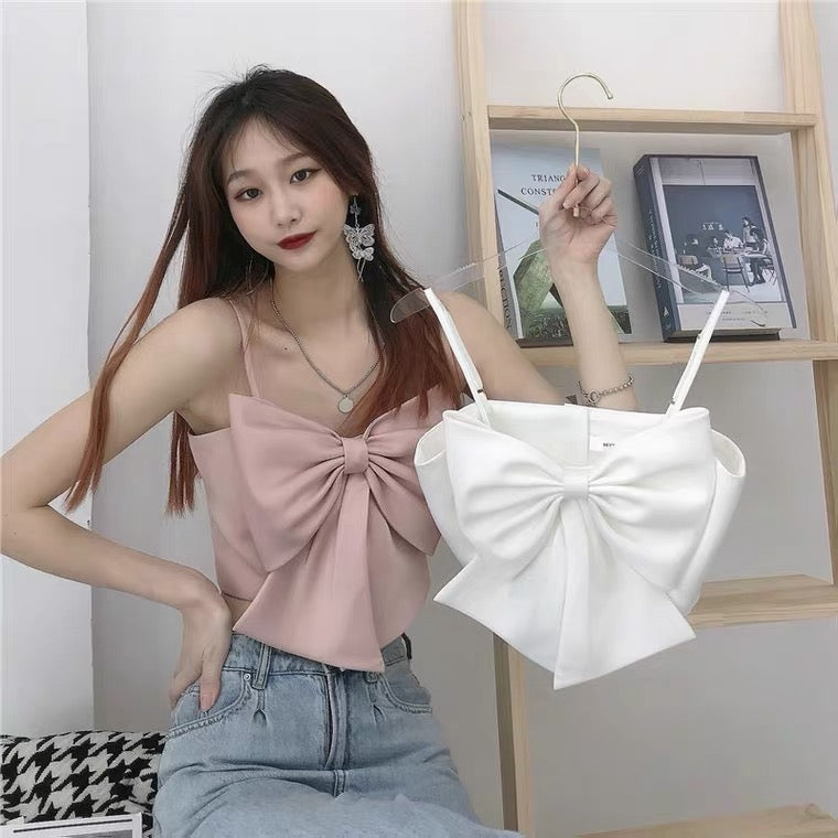 INS FASHION CUTE BOW TUBE TOP BY70088