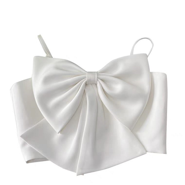 INS FASHION CUTE BOW TUBE TOP BY70088