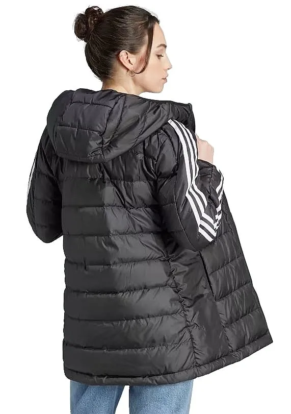 jacket adidas Performance Essentials 3-Stripes Light Down Hooded - Black - women´s