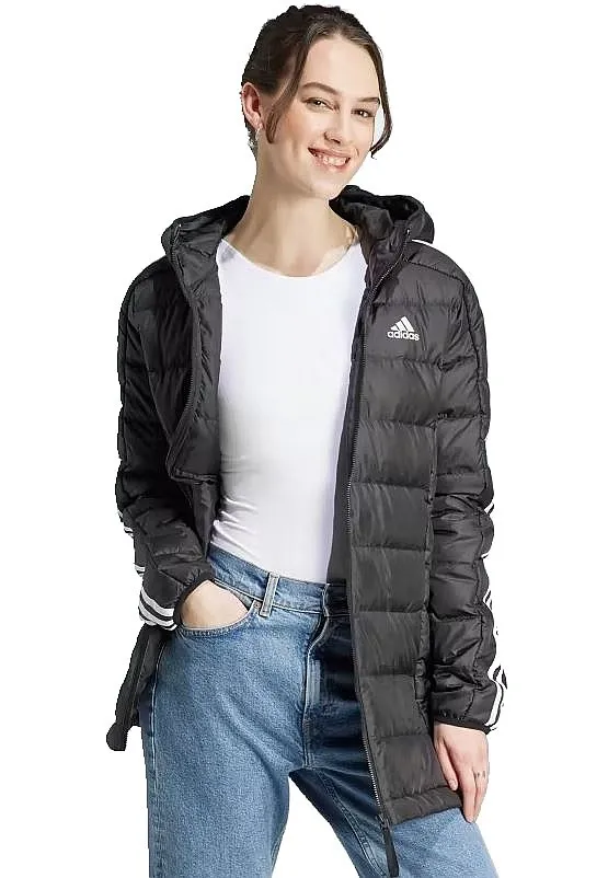 jacket adidas Performance Essentials 3-Stripes Light Down Hooded - Black - women´s