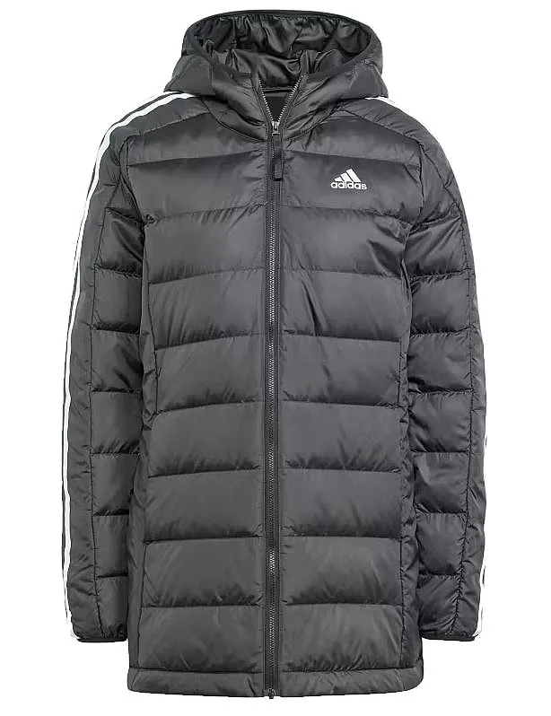 jacket adidas Performance Essentials 3-Stripes Light Down Hooded - Black - women´s