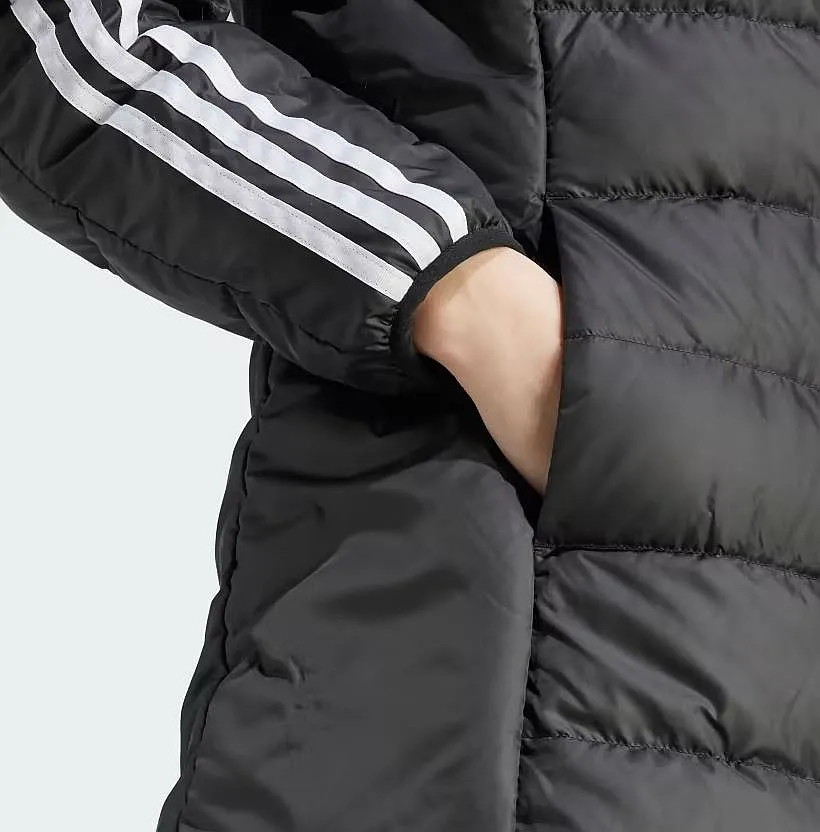 jacket adidas Performance Essentials 3-Stripes Light Down Hooded - Black - women´s