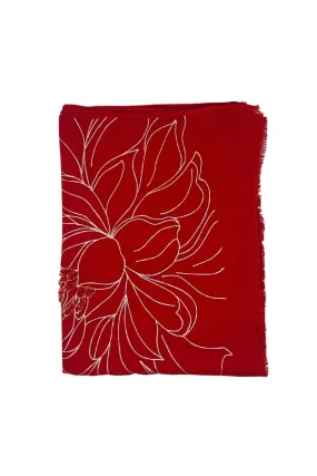 Janavi Dahlia Line Art Scarf